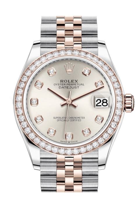 silver gold 31 rolex with diamonds|Rolex datejust 31 278381.